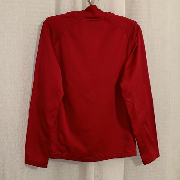 Nike S Therma-Fit Red Quarter Zip Fleece Interior Athletic Pullover Sweatshirt - Picture 2 of 13